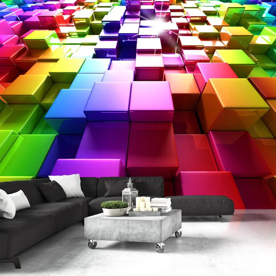Wall mural - Colored cubes (size 250x175) at Wasserman.eu