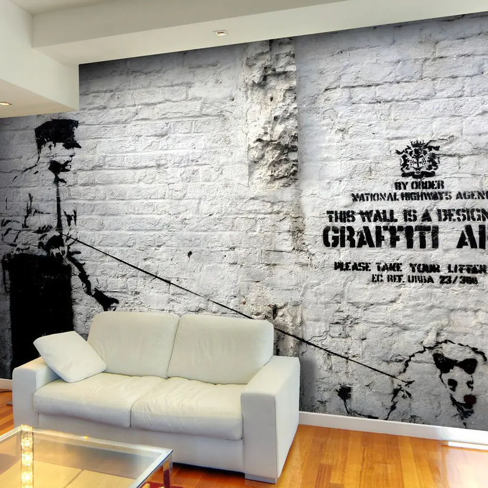 ⁨Fototapeta - Banksy - Graffiti Area (rozmiar 250x175, wykończenie Standard)⁩ w sklepie Wasserman.eu