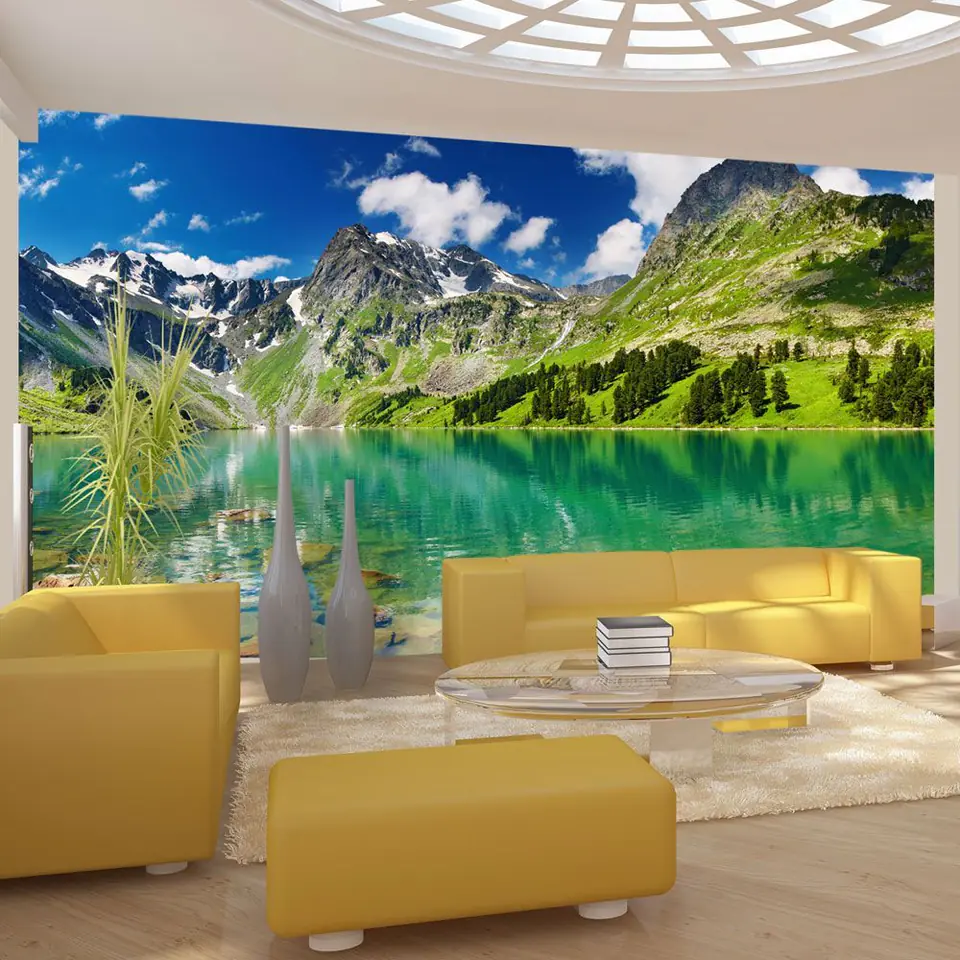 ⁨Wall mural - Mountain lake (size 450x270)⁩ at Wasserman.eu