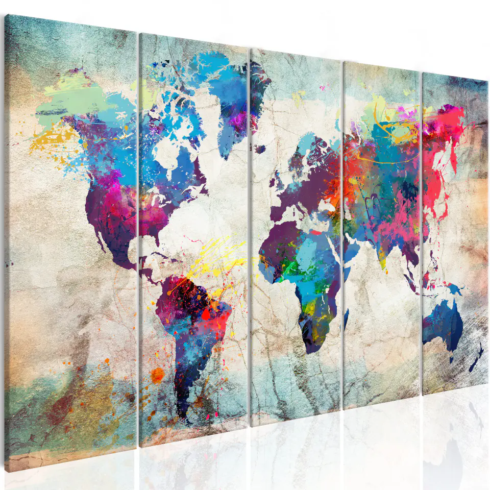 ⁨Painting - World Map: Cracked Wall (size 200x80)⁩ at Wasserman.eu