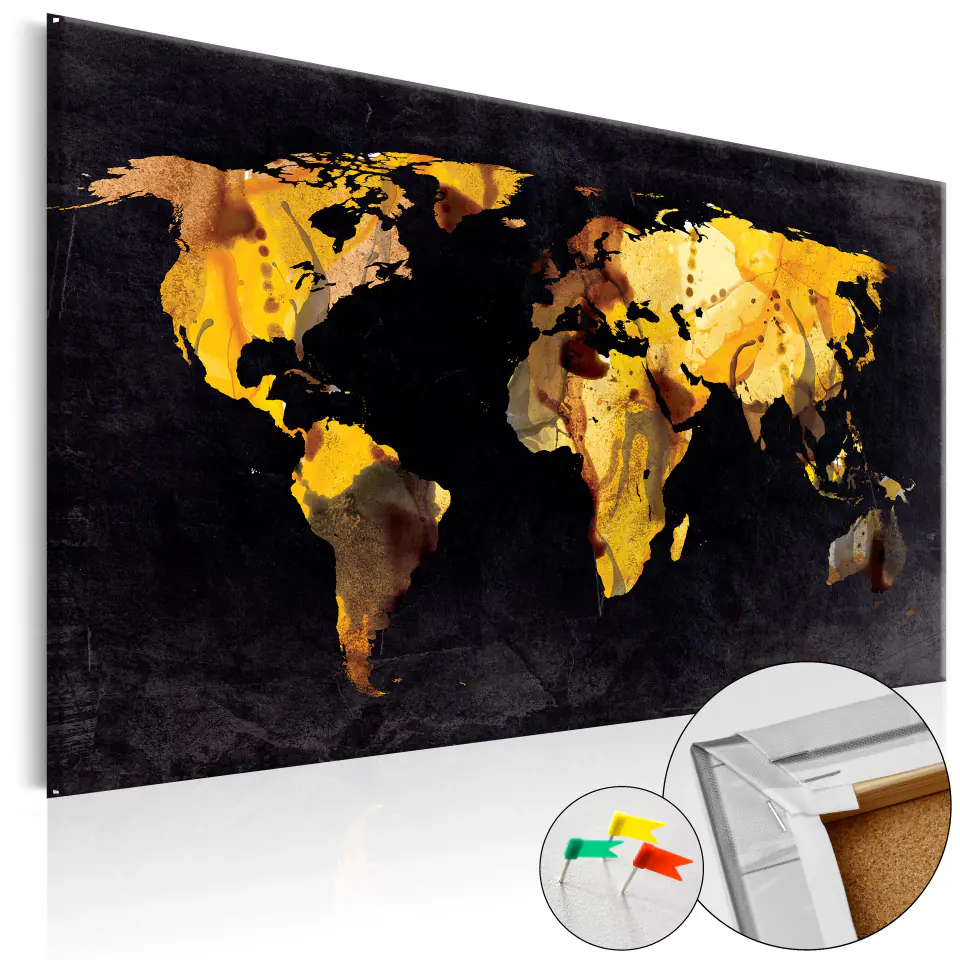 ⁨Painting on a traffic jam - And if the world were a desert... [Cork Map] (size 120x80)⁩ at Wasserman.eu
