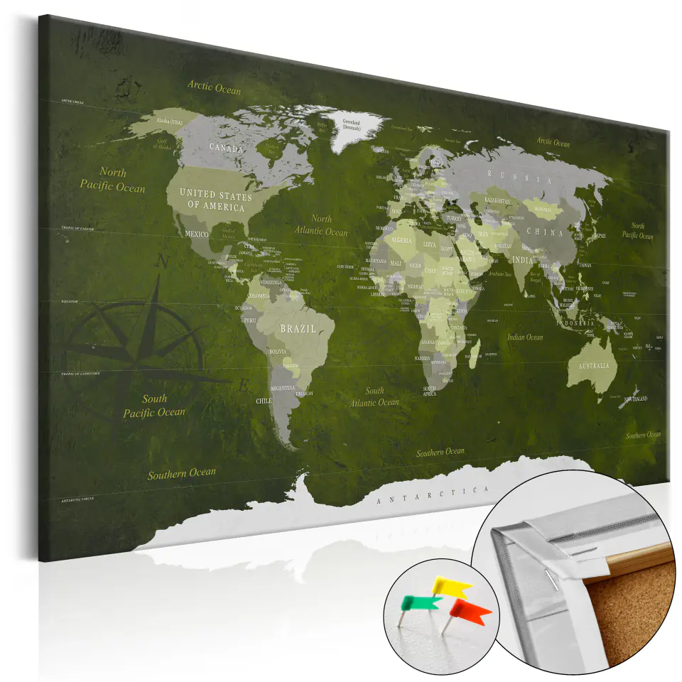⁨Painting on a cork - Malachite world [Cork map] (size 90x60)⁩ at Wasserman.eu