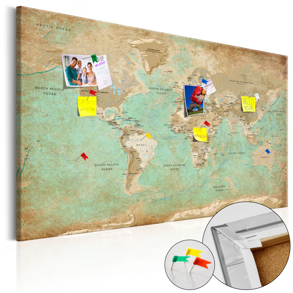 ⁨Painting on a cork - Celedin journey [Cork map] (size 90x60)⁩ at Wasserman.eu