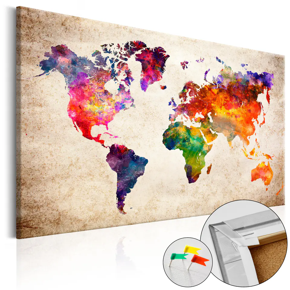 ⁨Picture on the cork - Colorful universe [Cork map] (size 90x60)⁩ at Wasserman.eu