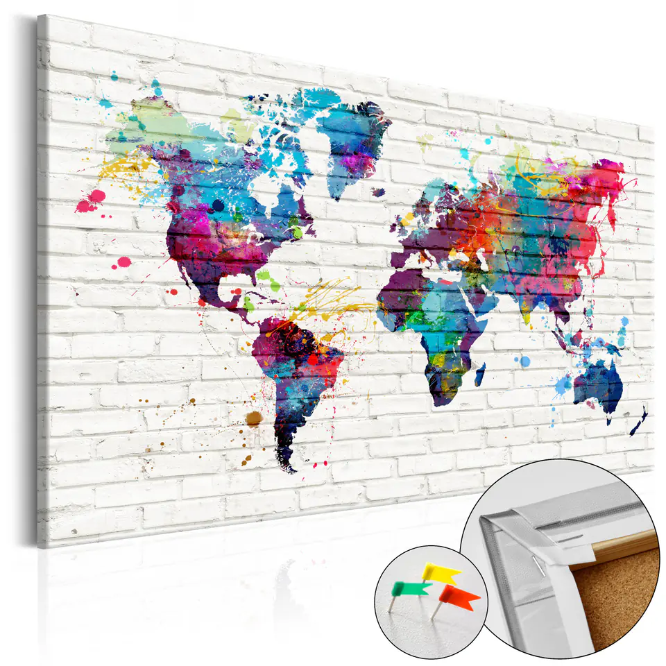 ⁨Painting on the cork - Walls of the world [Cork map] (size 90x60)⁩ at Wasserman.eu