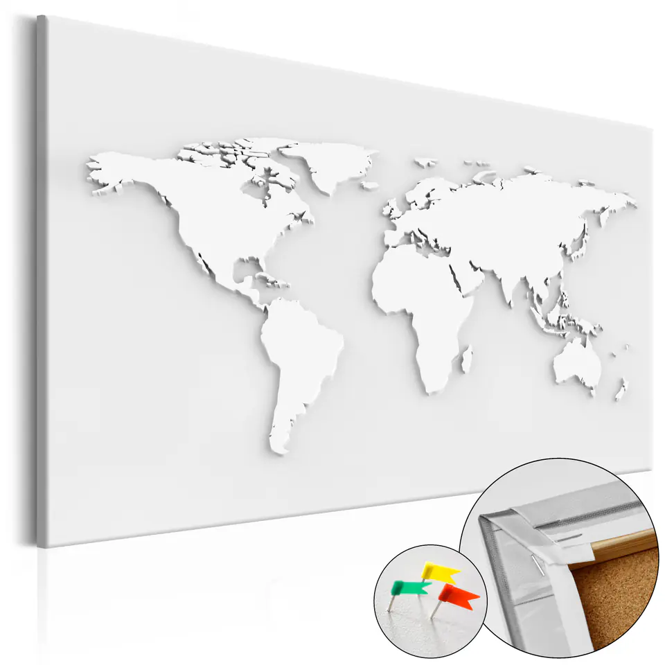 ⁨Picture on cork - Monochrome world [Cork map] (size 60x40)⁩ at Wasserman.eu