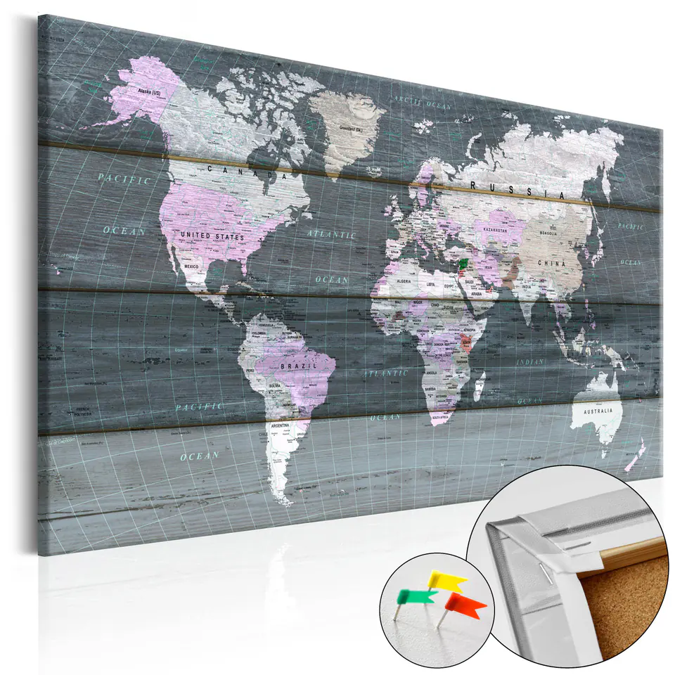 ⁨Painting on a cork - A journey through the world [Cork map] (size 60x40)⁩ at Wasserman.eu