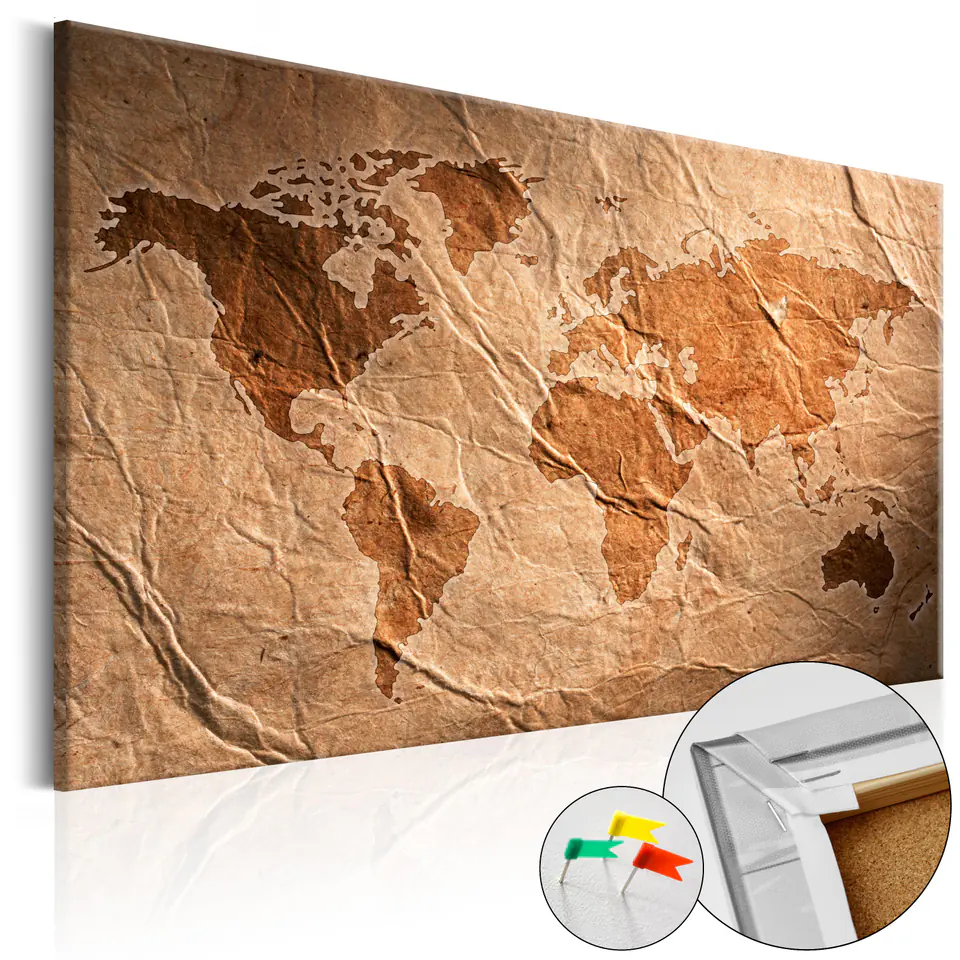 ⁨Picture on cork - Paper map [Cork map] (size 60x40)⁩ at Wasserman.eu