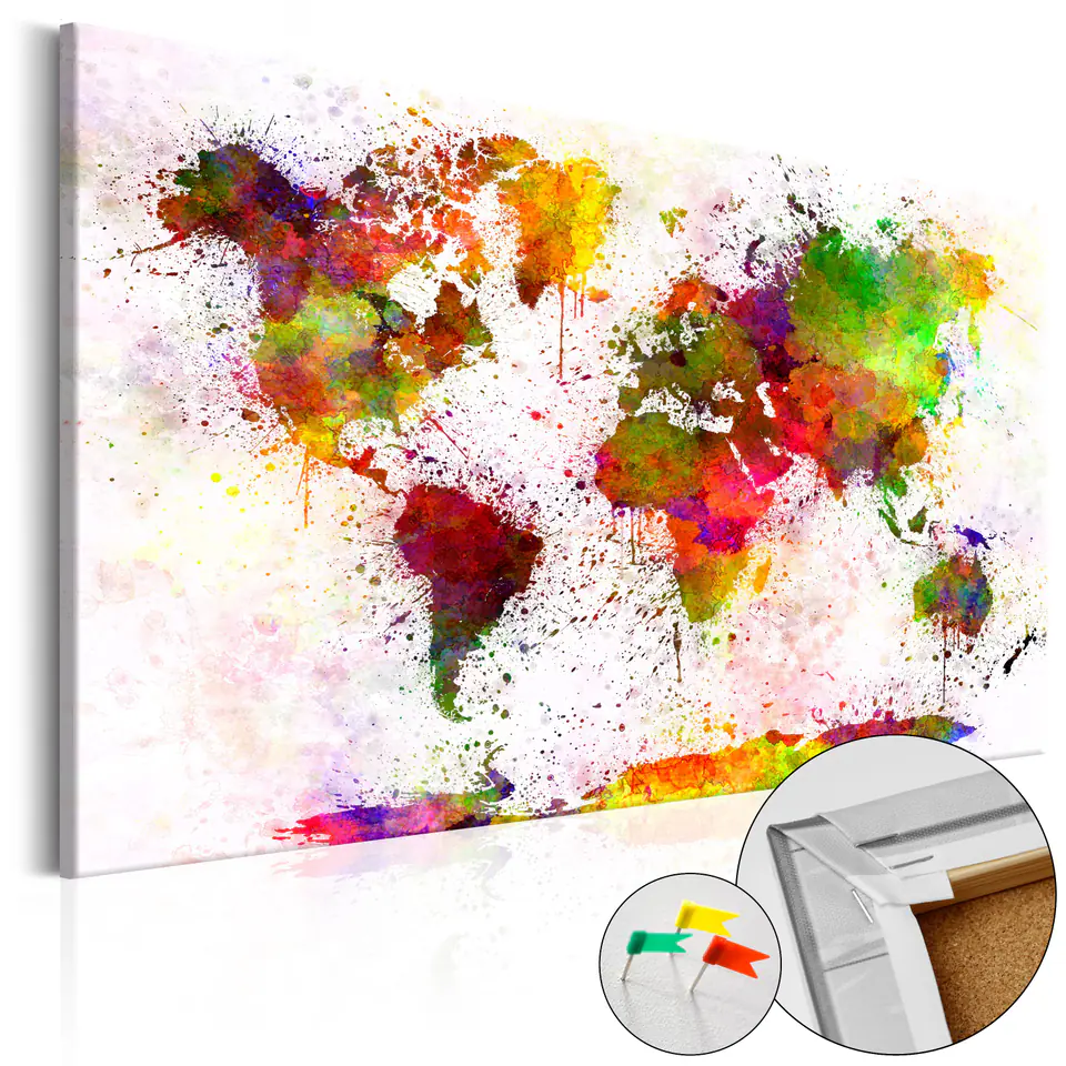 ⁨Painting on cork - Artistic world [Cork map] (size 60x40)⁩ at Wasserman.eu