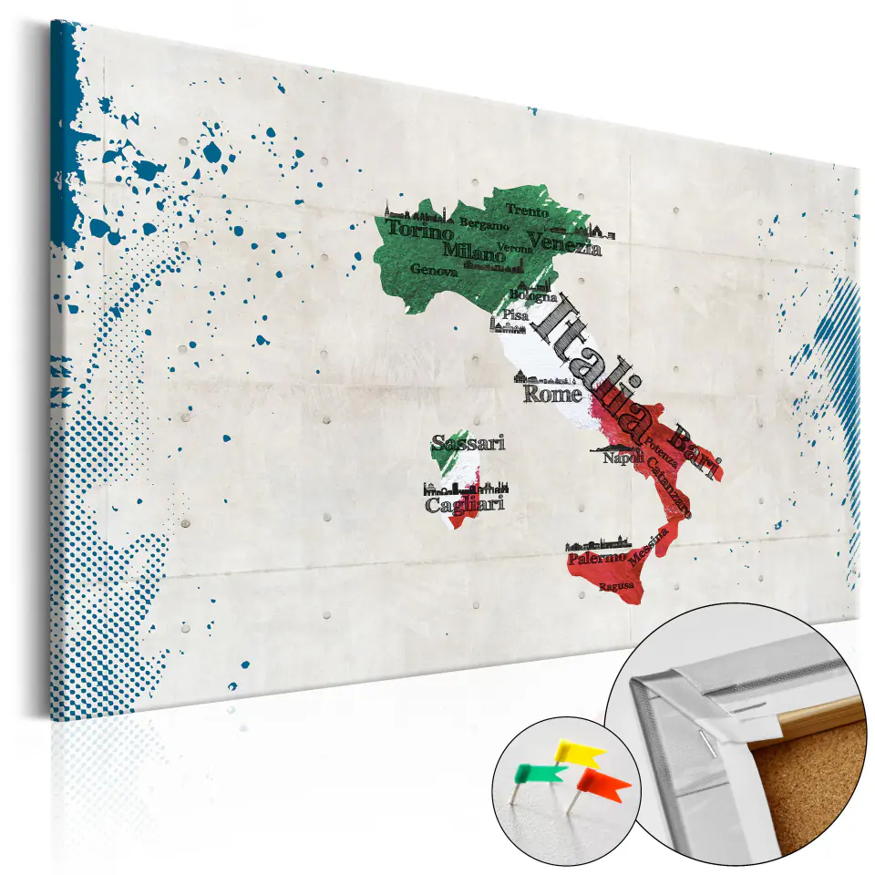 ⁨Painting on cork - Italy [Cork map] (size 60x40)⁩ at Wasserman.eu