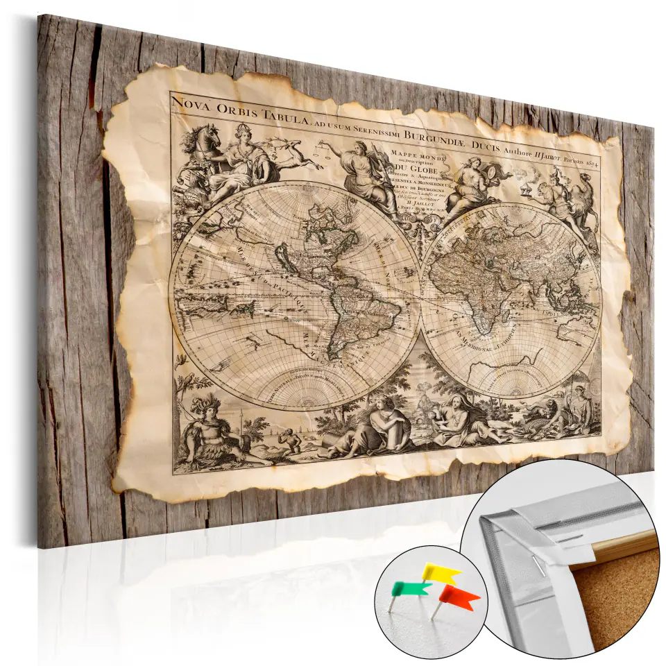 ⁨Painting on the cork - Map of the past [Cork map] (size 60x40)⁩ at Wasserman.eu