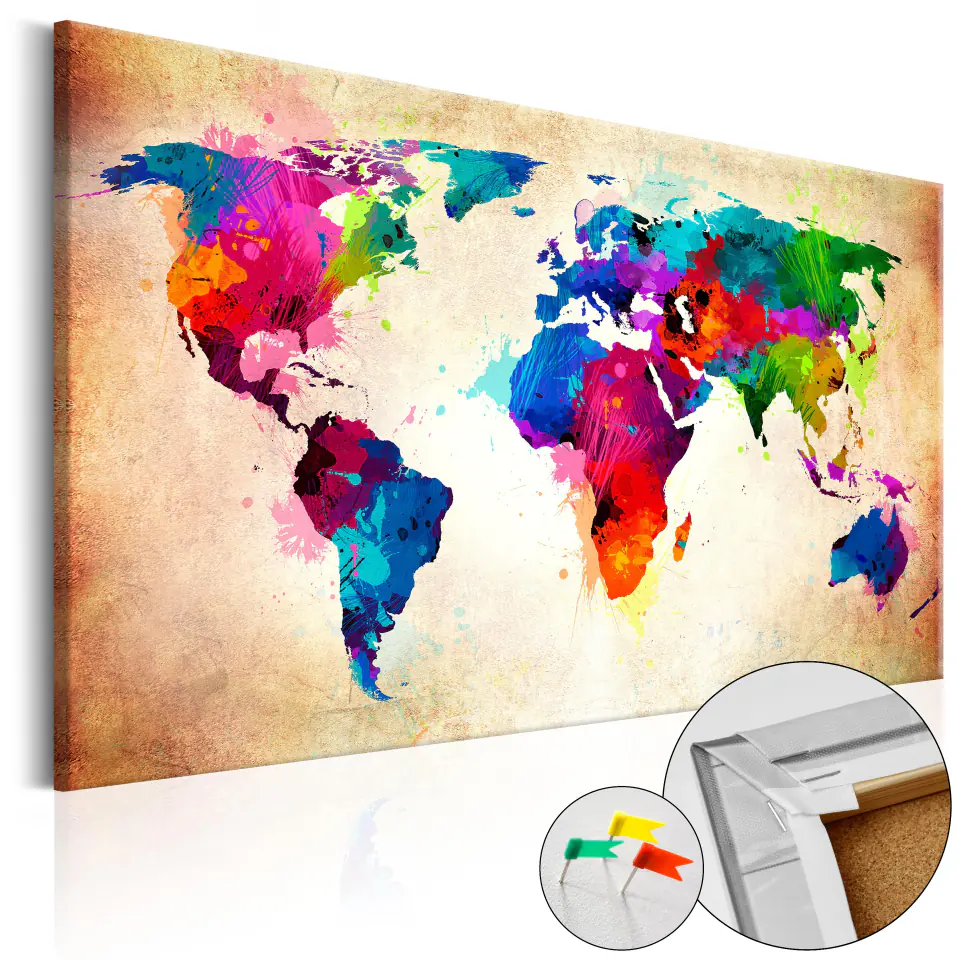 ⁨Painting on cork - Colorful tramp [Cork map] (size 60x40)⁩ at Wasserman.eu