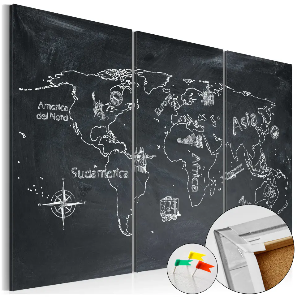 ⁨Picture on a traffic jam - Geography lesson [Cork map] (size 90x60)⁩ at Wasserman.eu