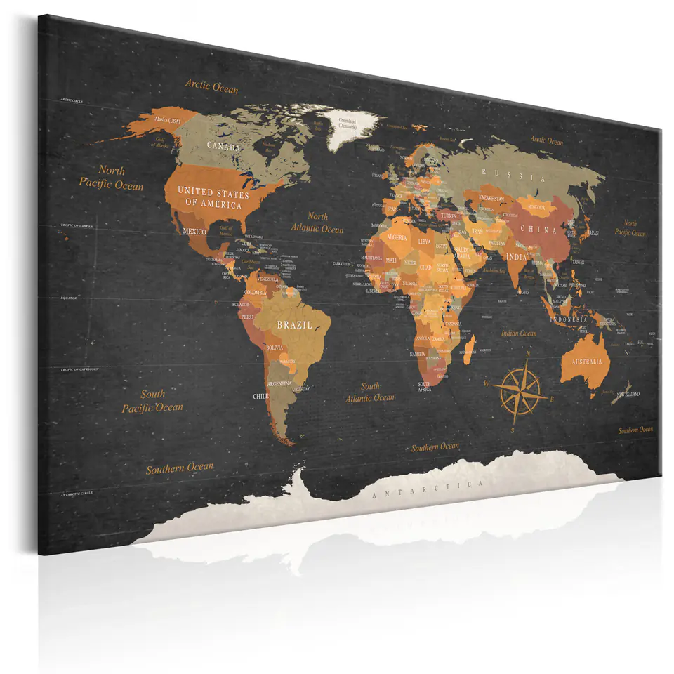⁨Picture - World Map: Mysteries of the Earth (size 60x40)⁩ at Wasserman.eu