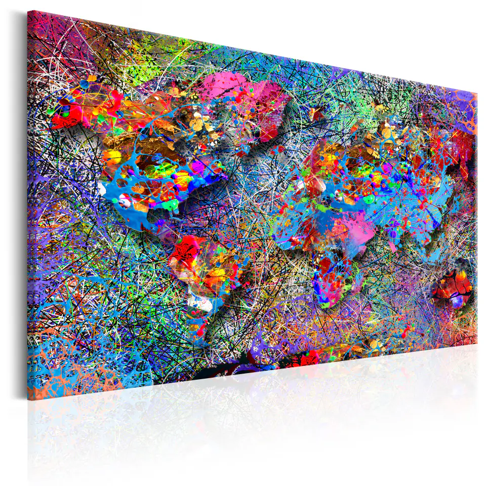 ⁨Picture - Map: Pollock inspiration (size 60x40)⁩ at Wasserman.eu