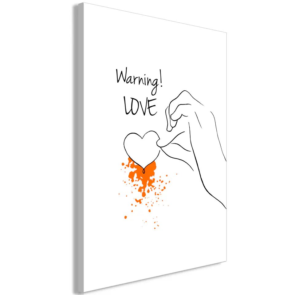 ⁨Obraz - Warning! Love (1-częściowy) pionowy (rozmiar 80x120, wykończenie Standard)⁩ w sklepie Wasserman.eu