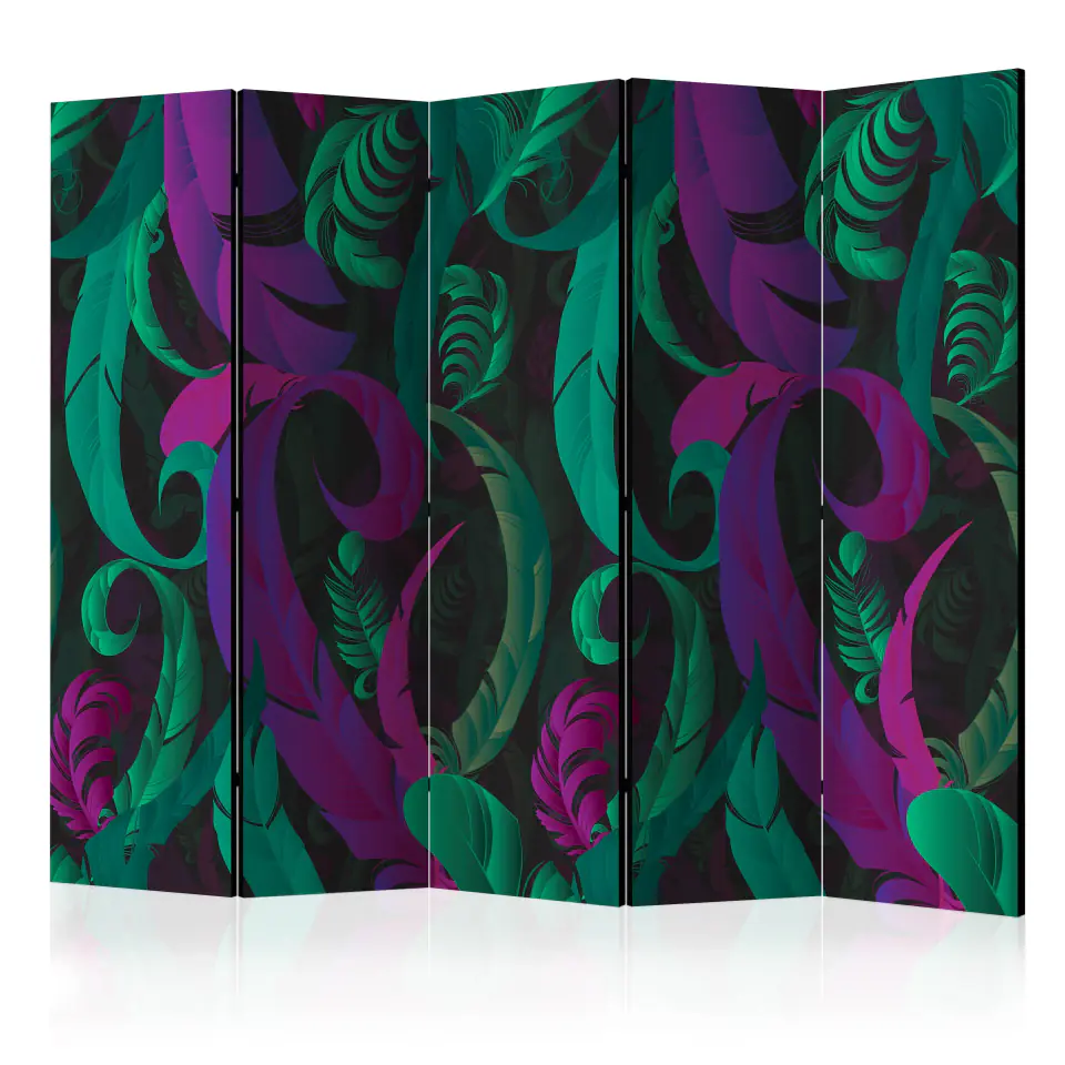 ⁨5-piece screen - Dance of feathers II [Room Dividers] (size 225x172)⁩ at Wasserman.eu