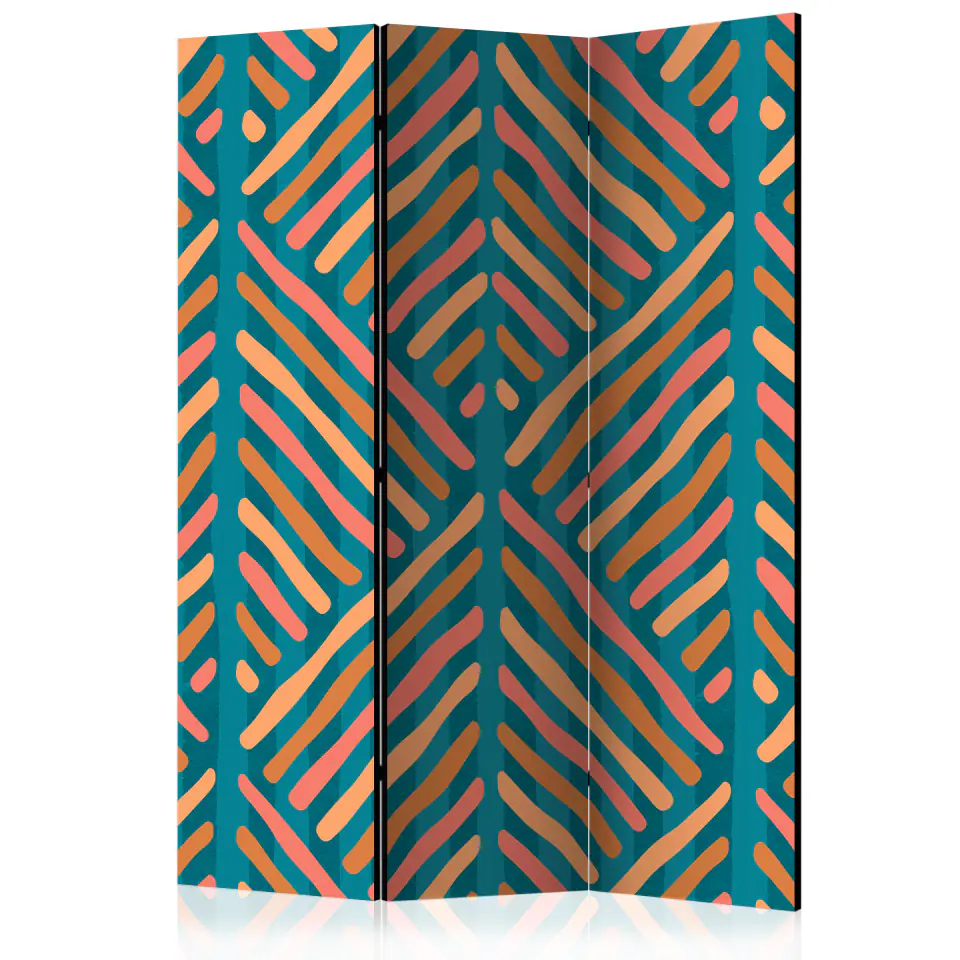 ⁨Screen 3-piece - Ethnic composition [Room Dividers] (size 135x172)⁩ at Wasserman.eu