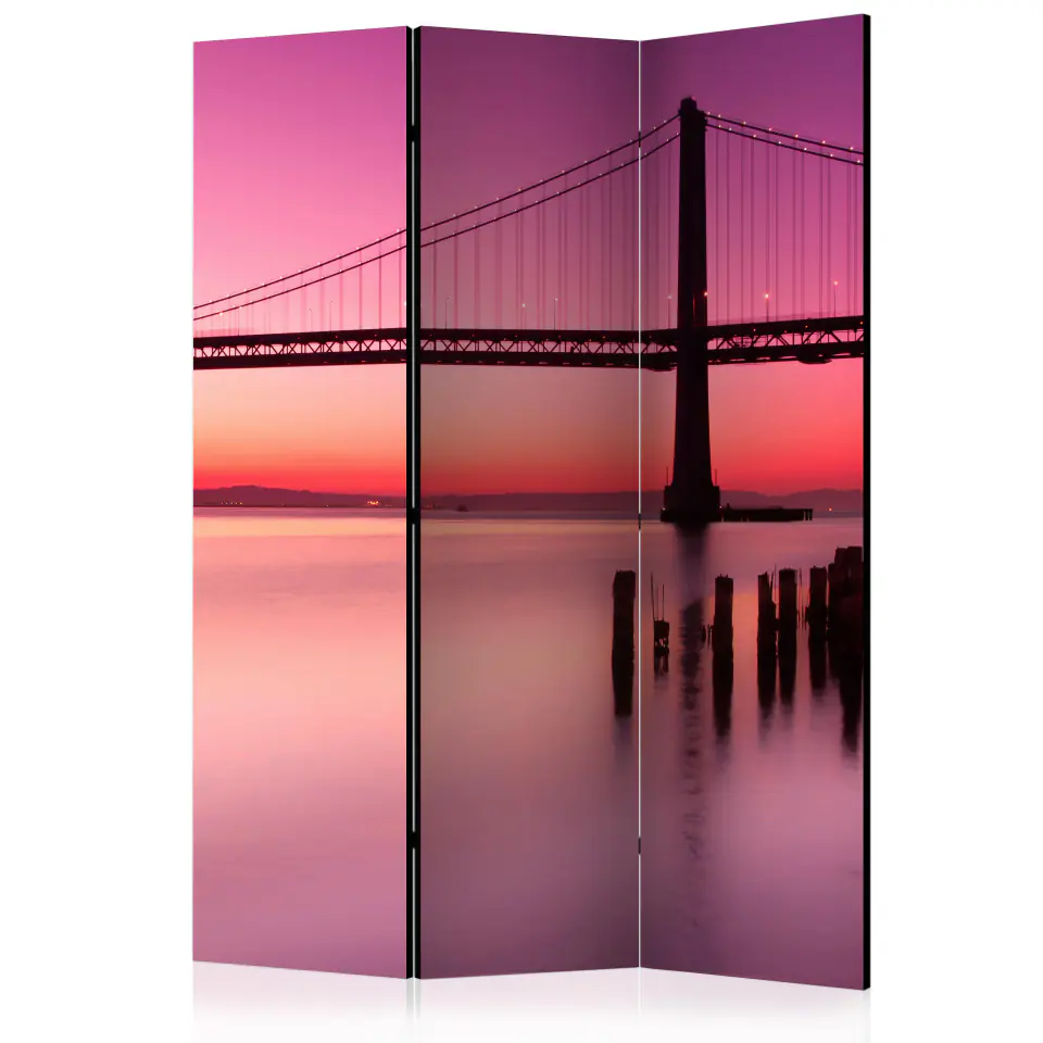 ⁨Screen 3-piece - Purple evening [Room Dividers] (size 135x172)⁩ at Wasserman.eu