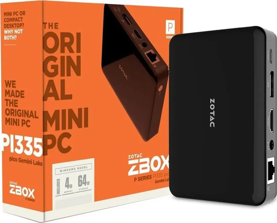 Mini PC ZBOX PI335 Pico Celeron N4100 2DDR4/SODIMM WIN10 DP/HDMI at Wasserman.eu