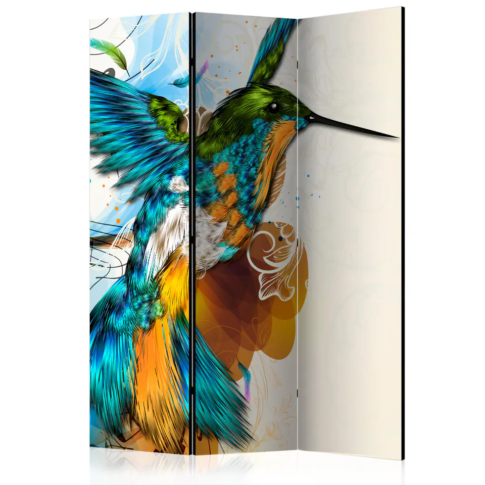⁨3-piece screen - Bird's Music [Room Dividers] (size 135x172)⁩ at Wasserman.eu