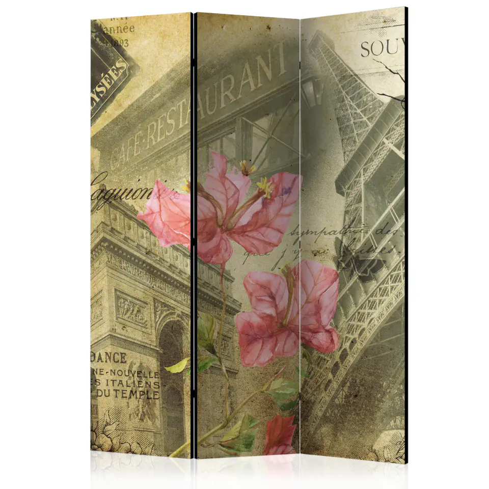 ⁨3-piece screen - Bonjour Paris! [Room Dividers] (size 135x172)⁩ at Wasserman.eu