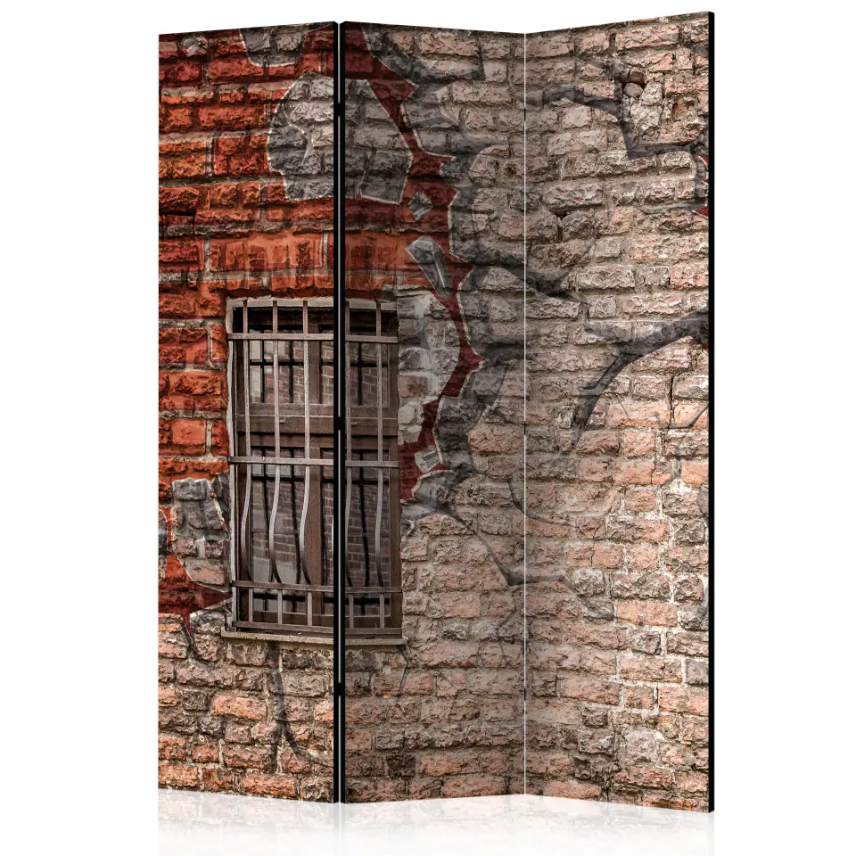 ⁨Screen 3-piece - Break the Wall [Room Dividers] (size 135x172)⁩ at Wasserman.eu