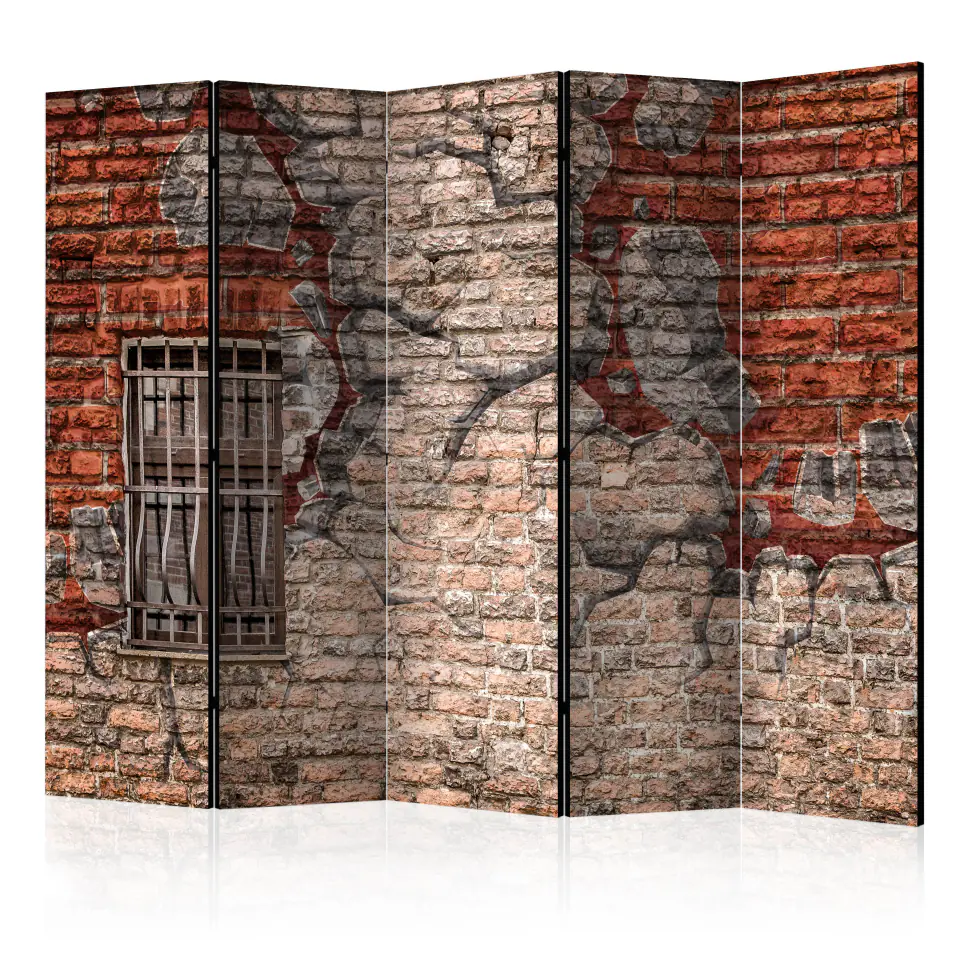 ⁨Screen 5-piece - Break the Wall II [Room Dividers] (size 225x172)⁩ at Wasserman.eu