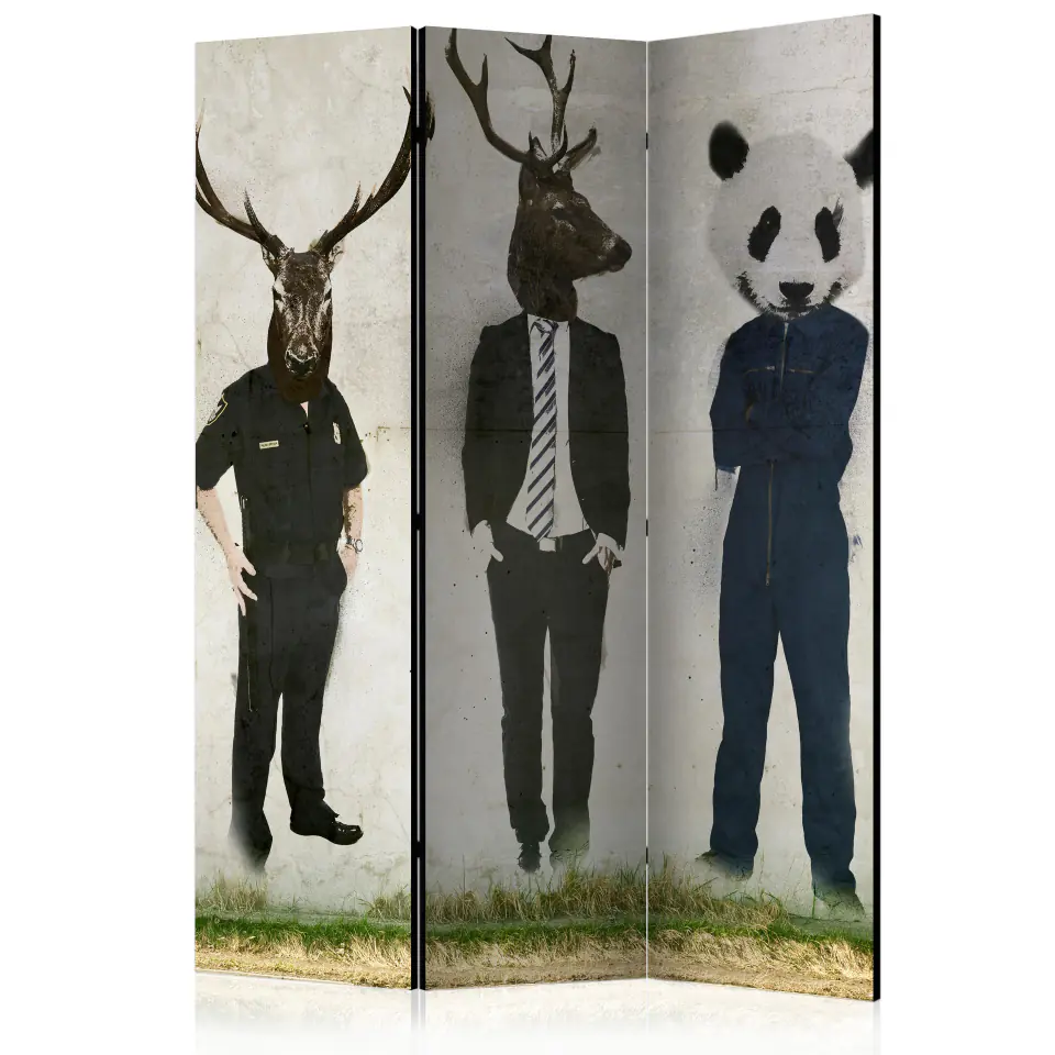 ⁨3-piece screen - Man or Animal? [Room Dividers] (size 135x172)⁩ at Wasserman.eu