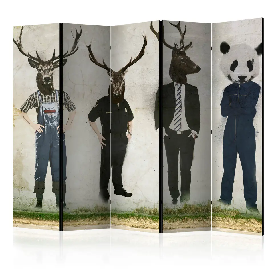 ⁨5-piece screen - Man or Animal? II [Room Dividers] (size 225x172)⁩ at Wasserman.eu