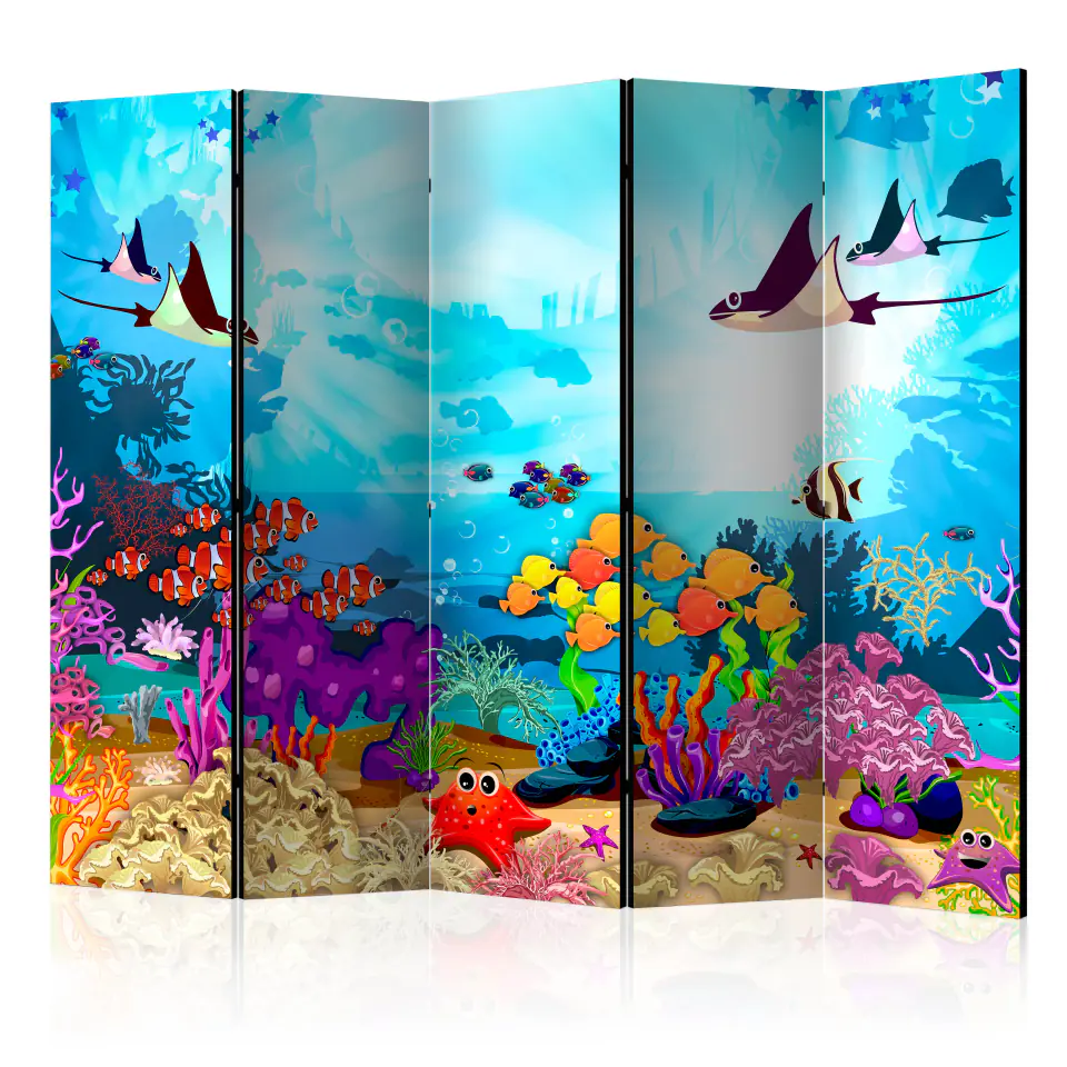 ⁨5-piece screen - Colorful fish II [Room Dividers] (size 225x172)⁩ at Wasserman.eu