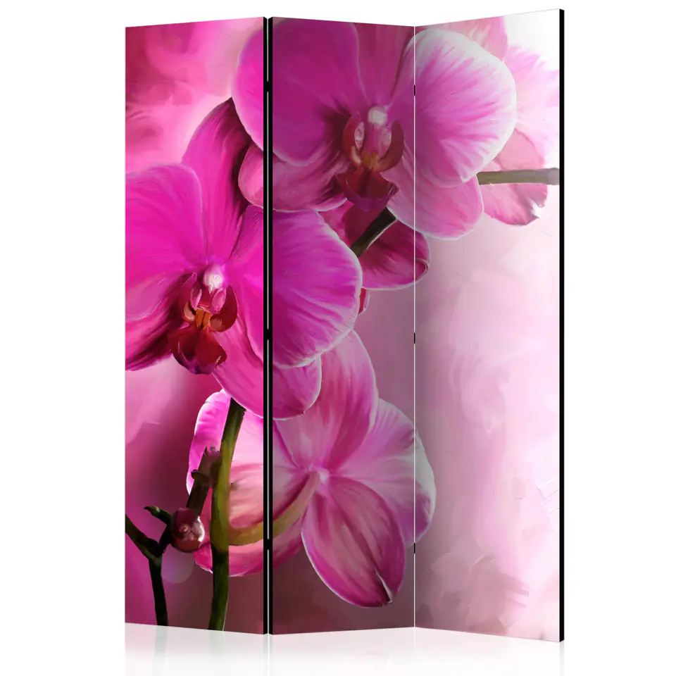 ⁨Parawan - Różowa orchidea [Room Dividers] (rozmiar 135x172, wykończenie Akustyczny)⁩ w sklepie Wasserman.eu