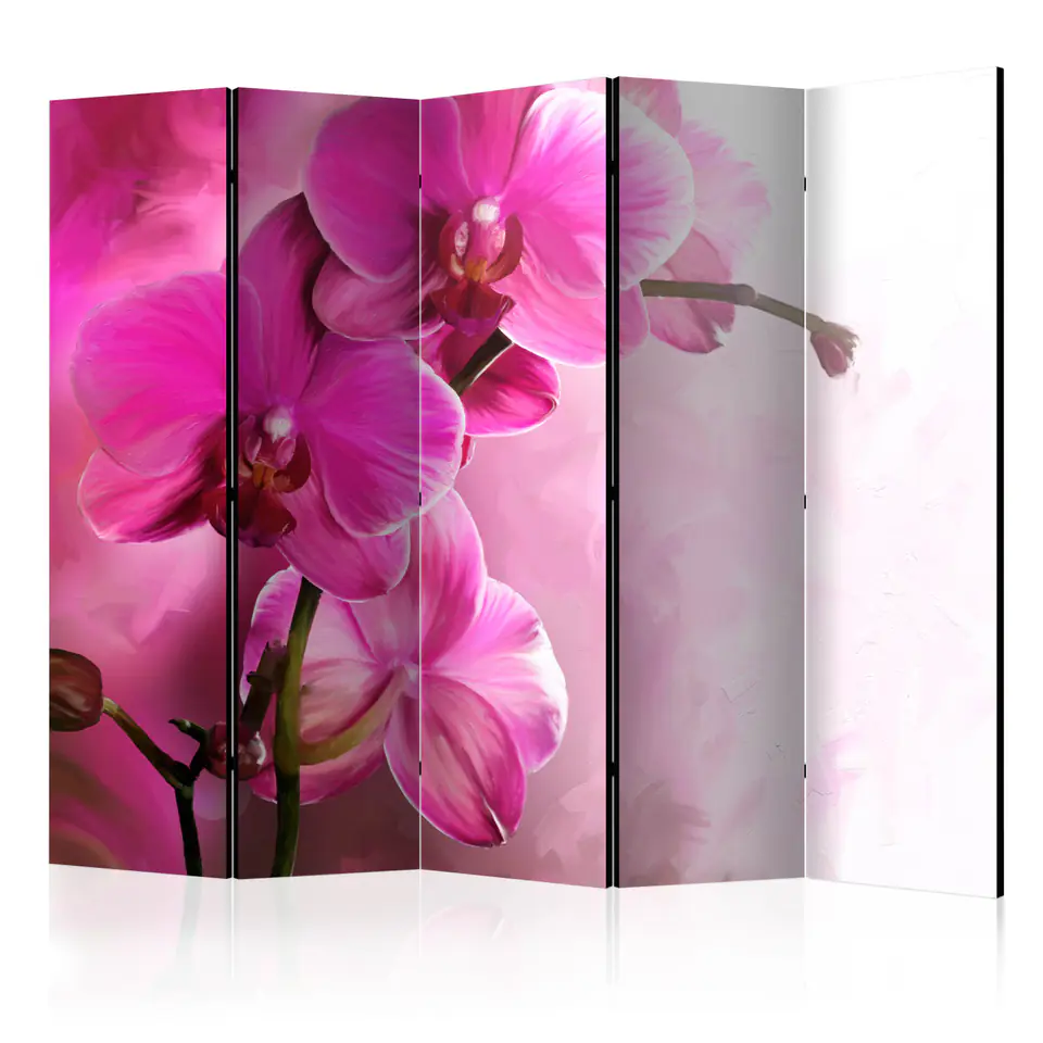 ⁨Parawan - Różowa orchidea II [Room Dividers] (rozmiar 225x172, wykończenie Akustyczny)⁩ w sklepie Wasserman.eu