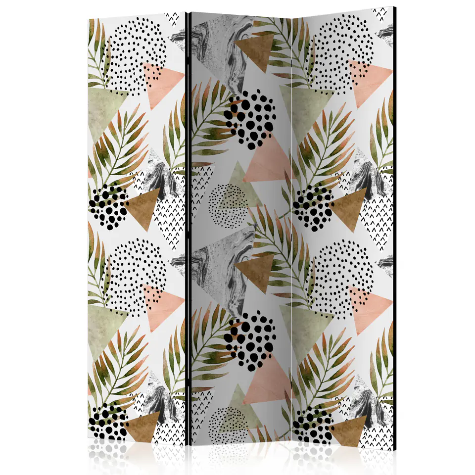 ⁨3-piece screen - Tropical geometry [Room Dividers] (size 135x172)⁩ at Wasserman.eu