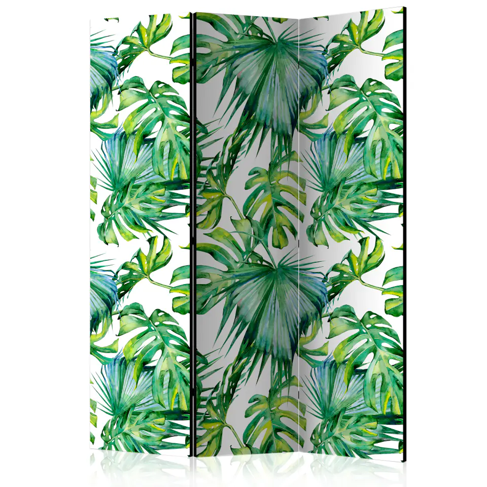 ⁨Screen 3-piece - Jungle Leaves [Room Dividers] (size 135x172)⁩ at Wasserman.eu