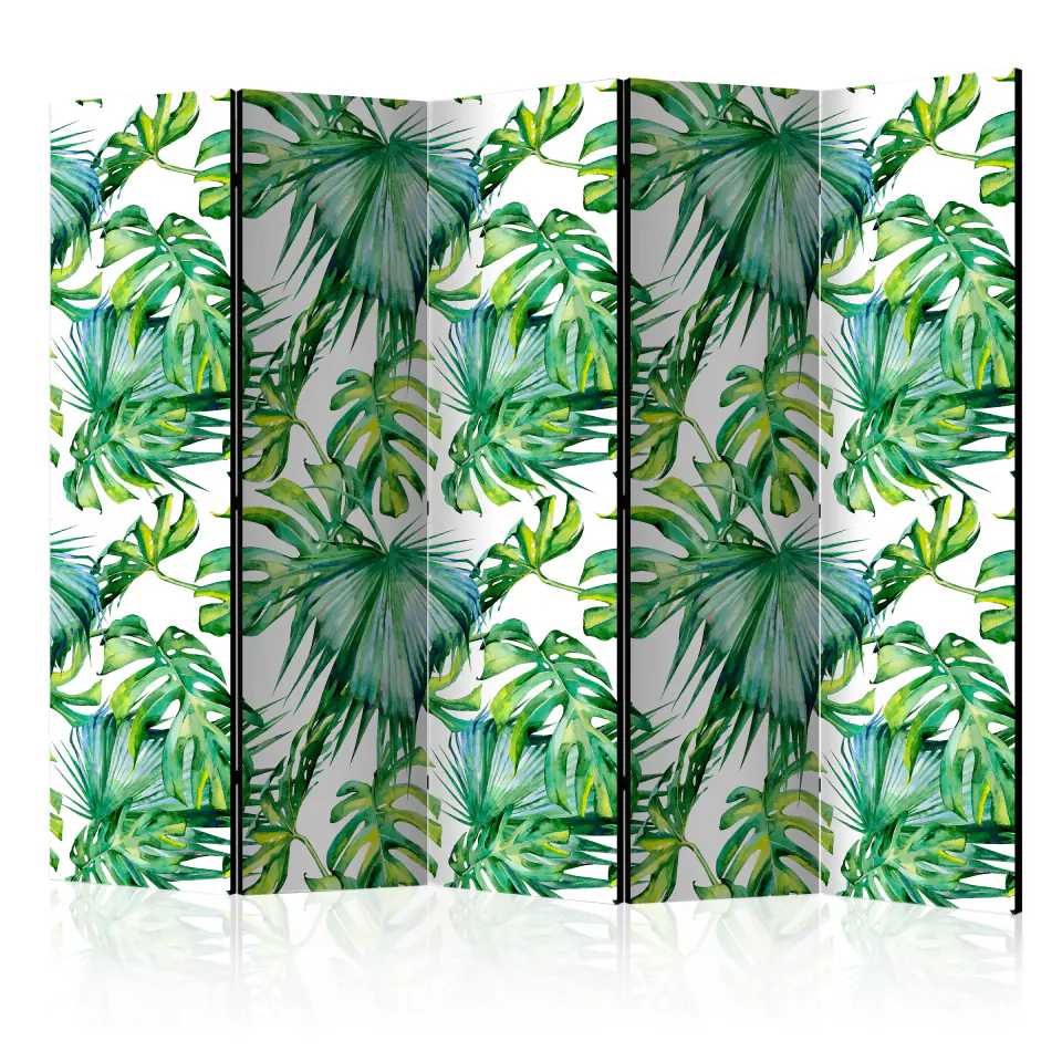 ⁨5-piece screen - Jungle Leaves II [Room Dividers] (size 225x172)⁩ at Wasserman.eu