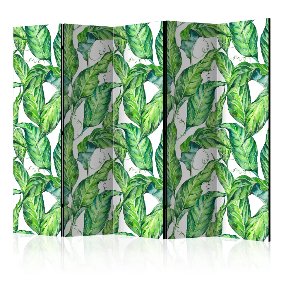 ⁨5-piece screen - Long leaves II [Room Dividers] (size 225x172)⁩ at Wasserman.eu