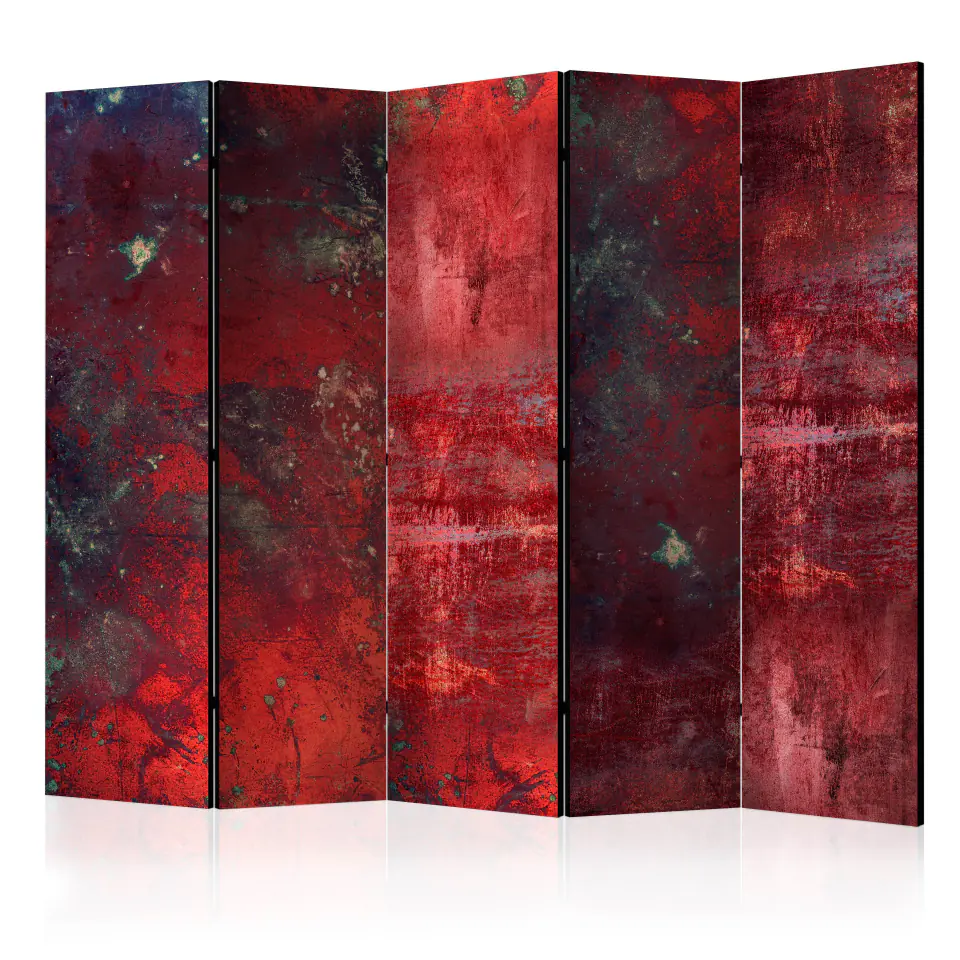 ⁨5-piece screen - Red concrete II [Room Dividers] (size 225x172)⁩ at Wasserman.eu