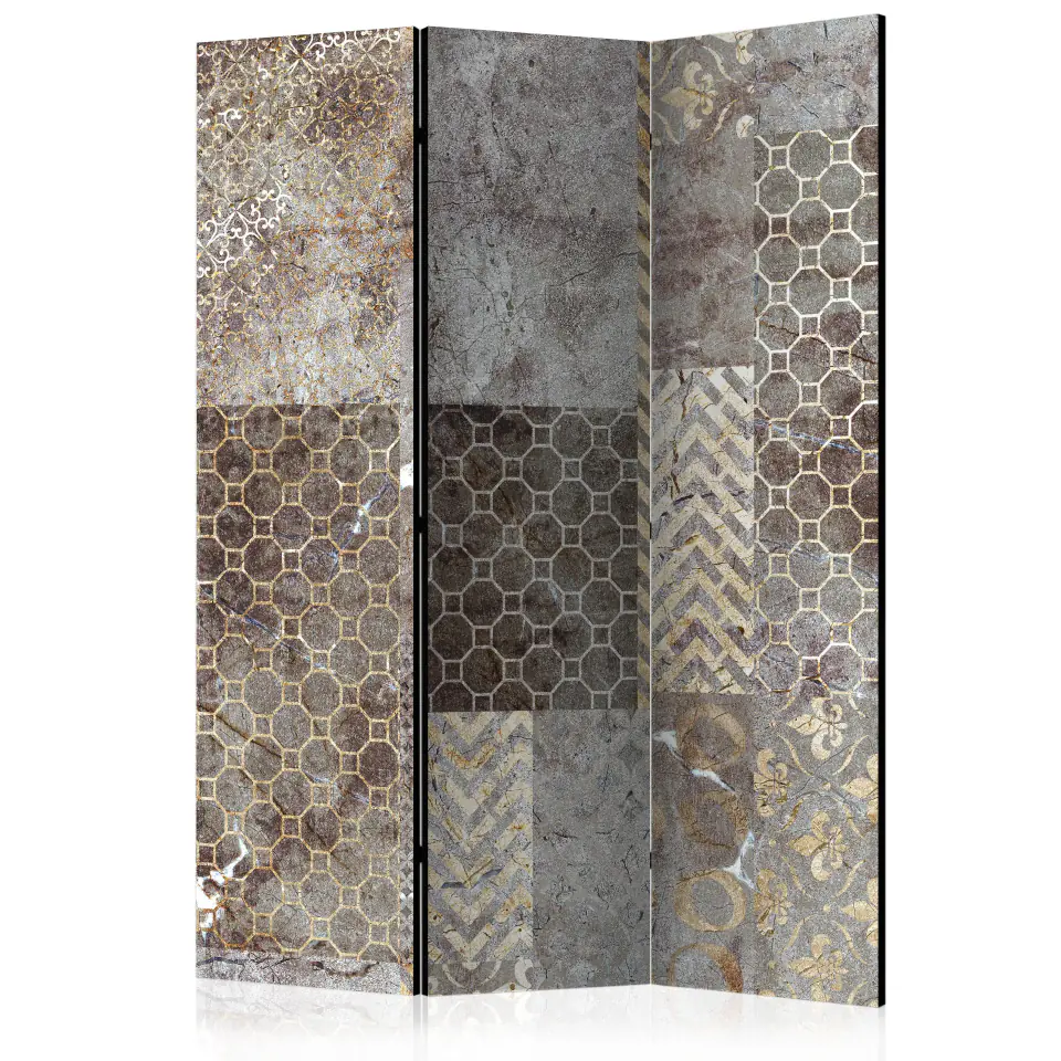 ⁨3-piece screen - Geometric textures [Room Dividers] (size 135x172)⁩ at Wasserman.eu