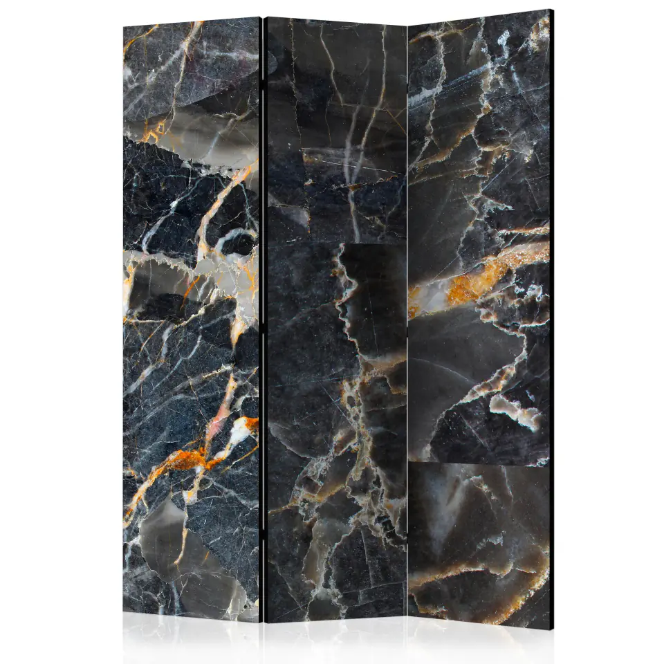 ⁨Screen 3-piece - Black marble [Room Dividers] (size 135x172)⁩ at Wasserman.eu