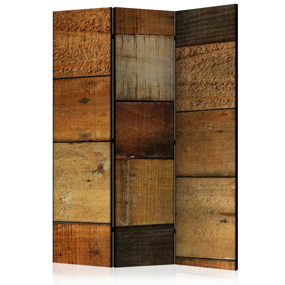 ⁨3-piece screen - Wooden textures [Room Dividers] (size 135x172)⁩ at Wasserman.eu