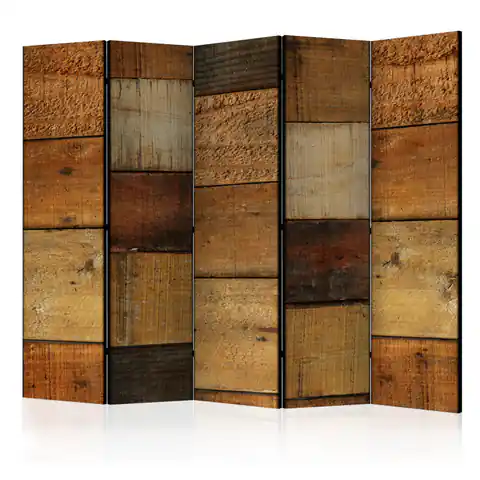 ⁨5-piece screen - Wooden textures II [Room Dividers] (size 225x172)⁩ at Wasserman.eu