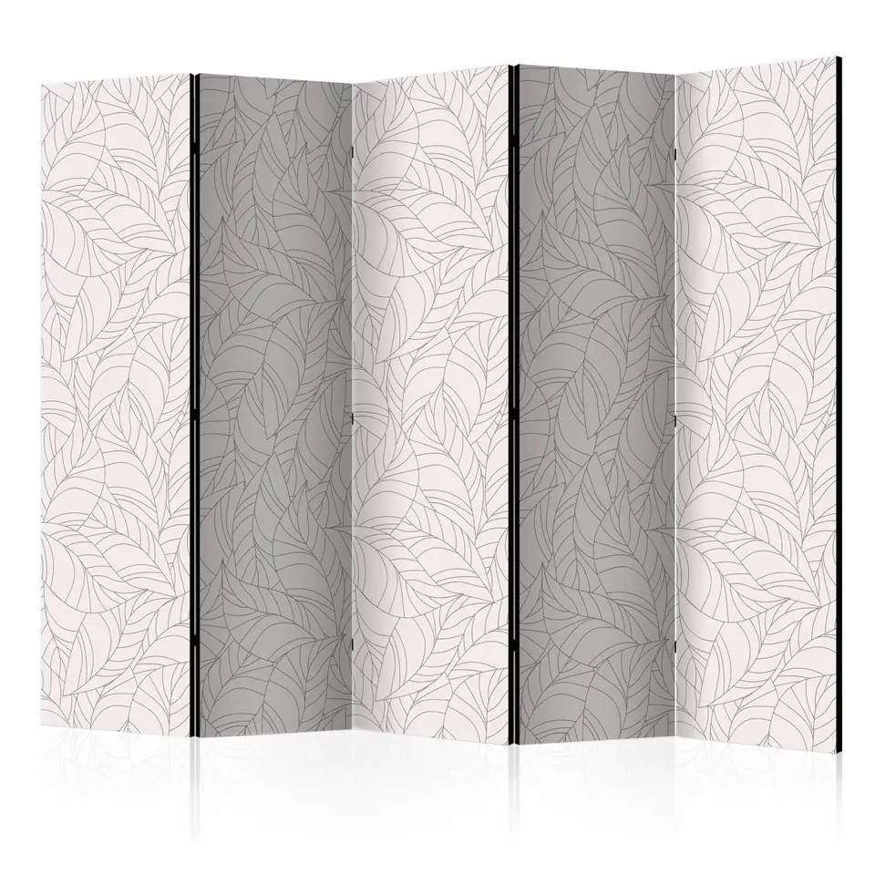 ⁨5-piece screen - Colorless leaves II [Room Dividers] (size 225x172)⁩ at Wasserman.eu