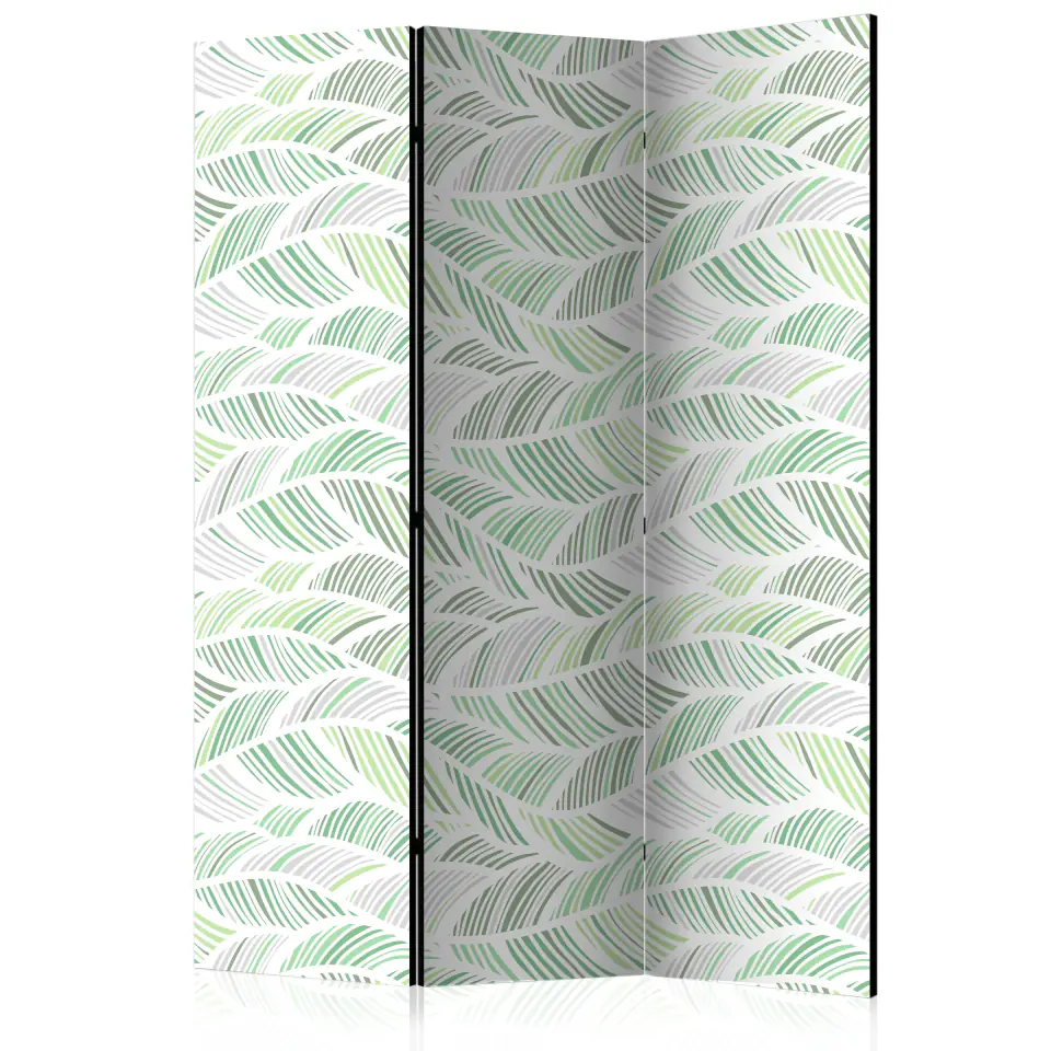 ⁨3-piece screen - Green waves [Room Dividers] (size 135x172)⁩ at Wasserman.eu