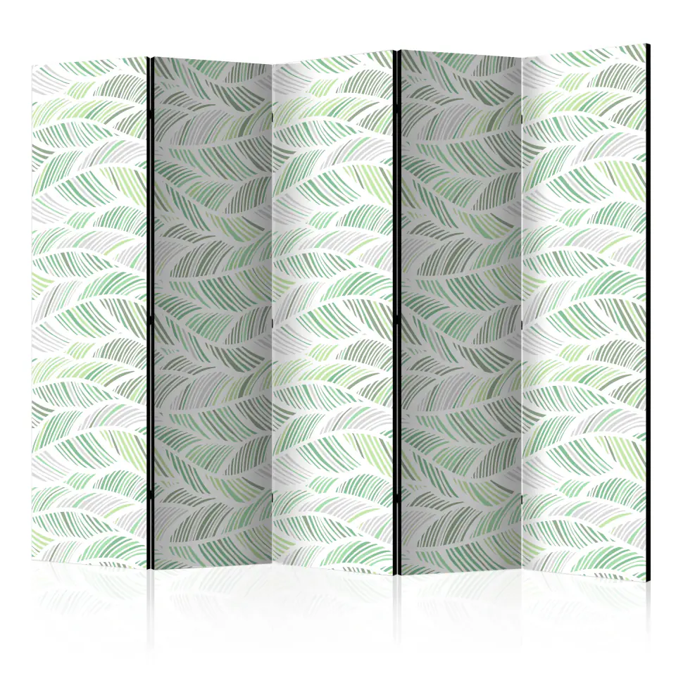 ⁨5-piece screen - Green waves II [Room Dividers] (size 225x172)⁩ at Wasserman.eu