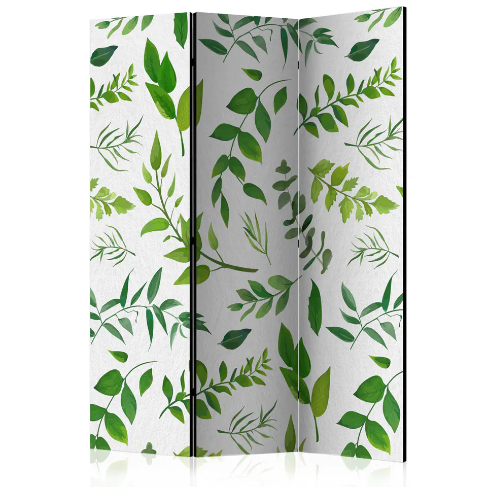 ⁨3-piece screen - Green twigs [Room Dividers] (size 135x172)⁩ at Wasserman.eu