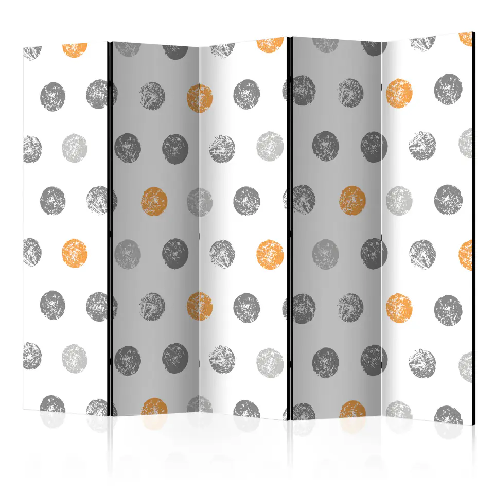 ⁨5-piece screen - Round stamps II [Room Dividers] (size 225x172)⁩ at Wasserman.eu