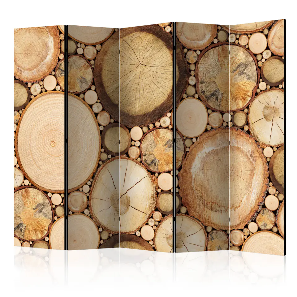 ⁨5-piece screen - Wood jars II [Room Dividers] (size 225x172)⁩ at Wasserman.eu