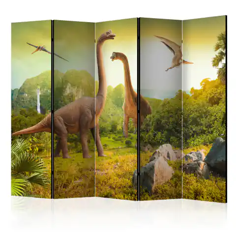 ⁨Parawan - Dinozaury II [Room Dividers] (rozmiar 225x172, wykończenie Jednostronny)⁩ w sklepie Wasserman.eu