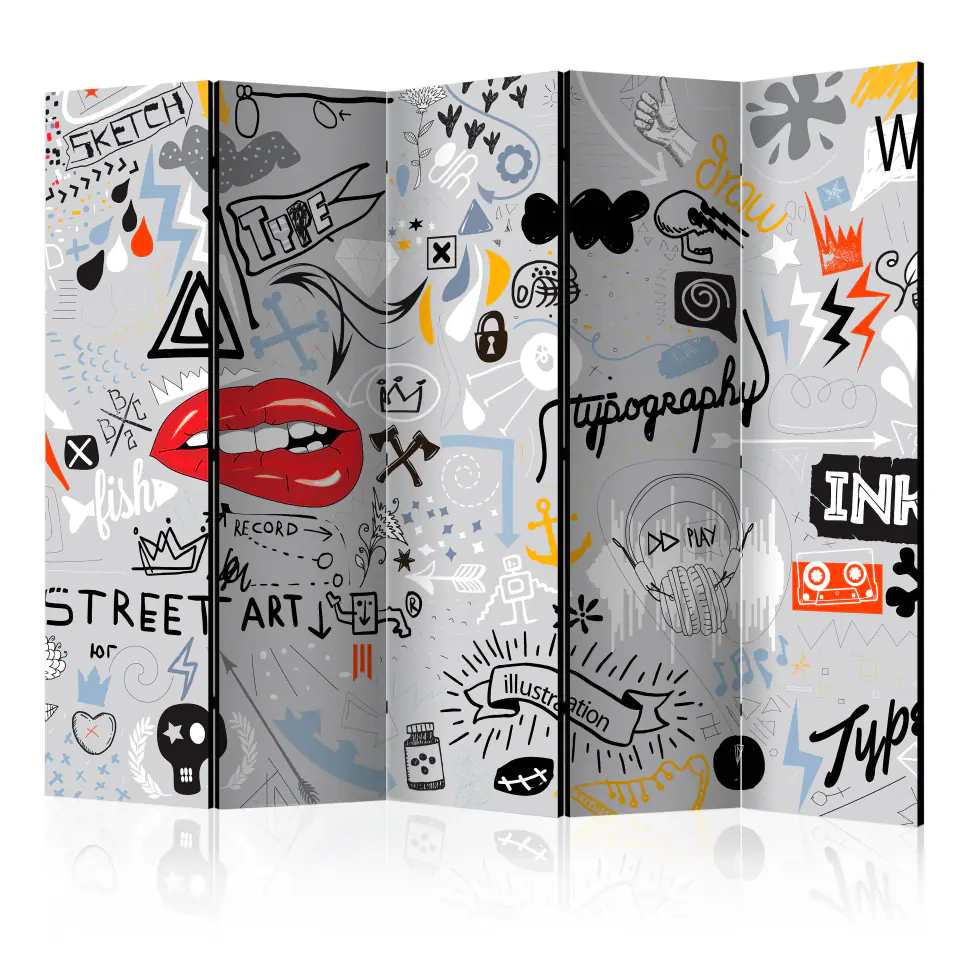 ⁨5-piece screen - Thought Pipeline II [Room Dividers] (size 225x172)⁩ at Wasserman.eu